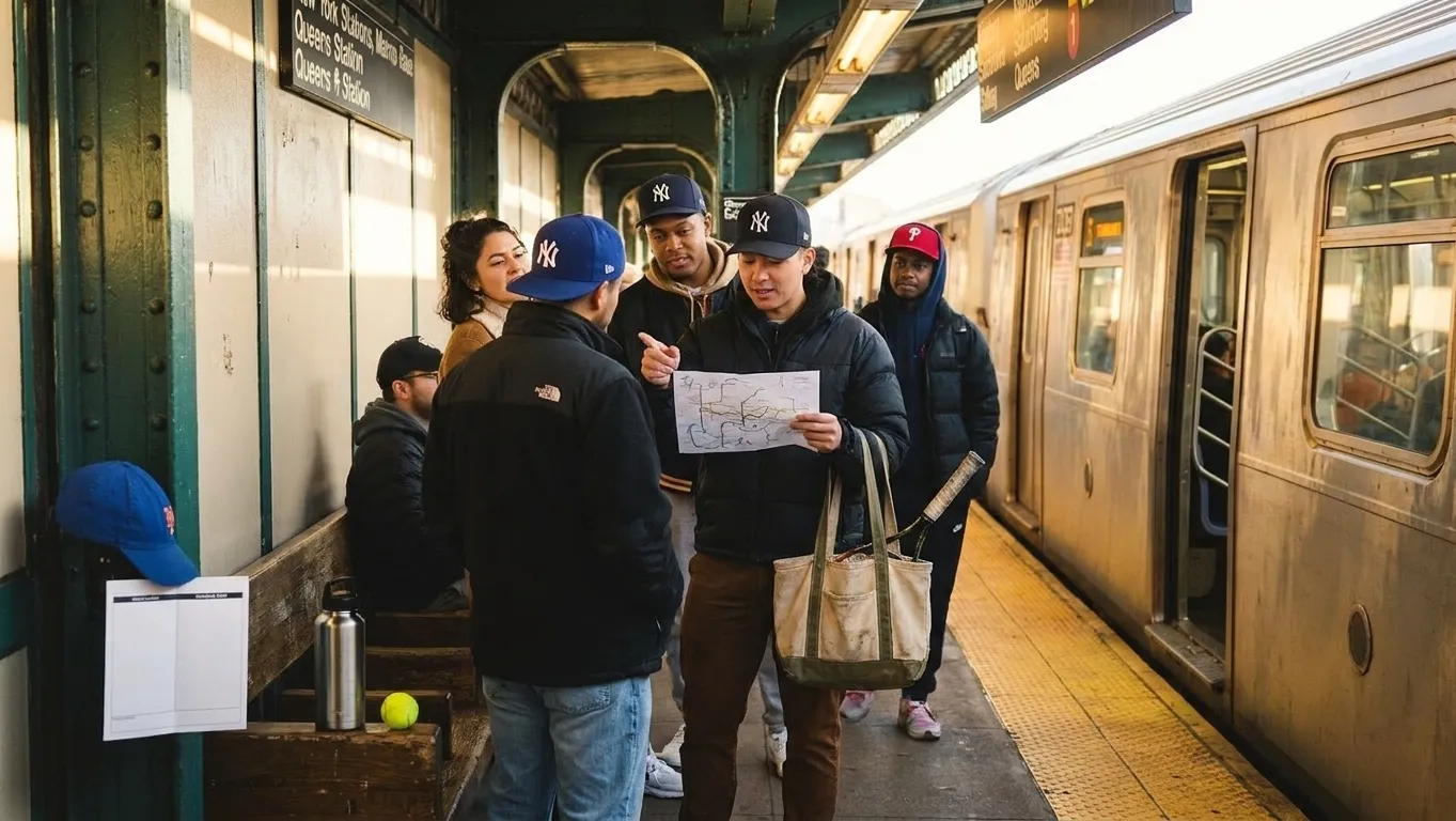 A bright Queens local-life scene connected to Yankees vs Phillies Queens Food Routes Before US Open.