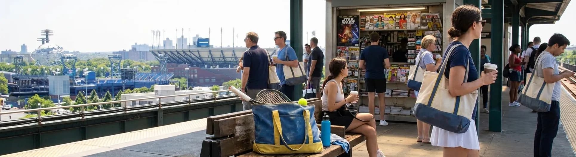 Bright realistic US Open 2026 local-life cover for Star Wars Newsstand Walks Before US Open 2026 Matches.