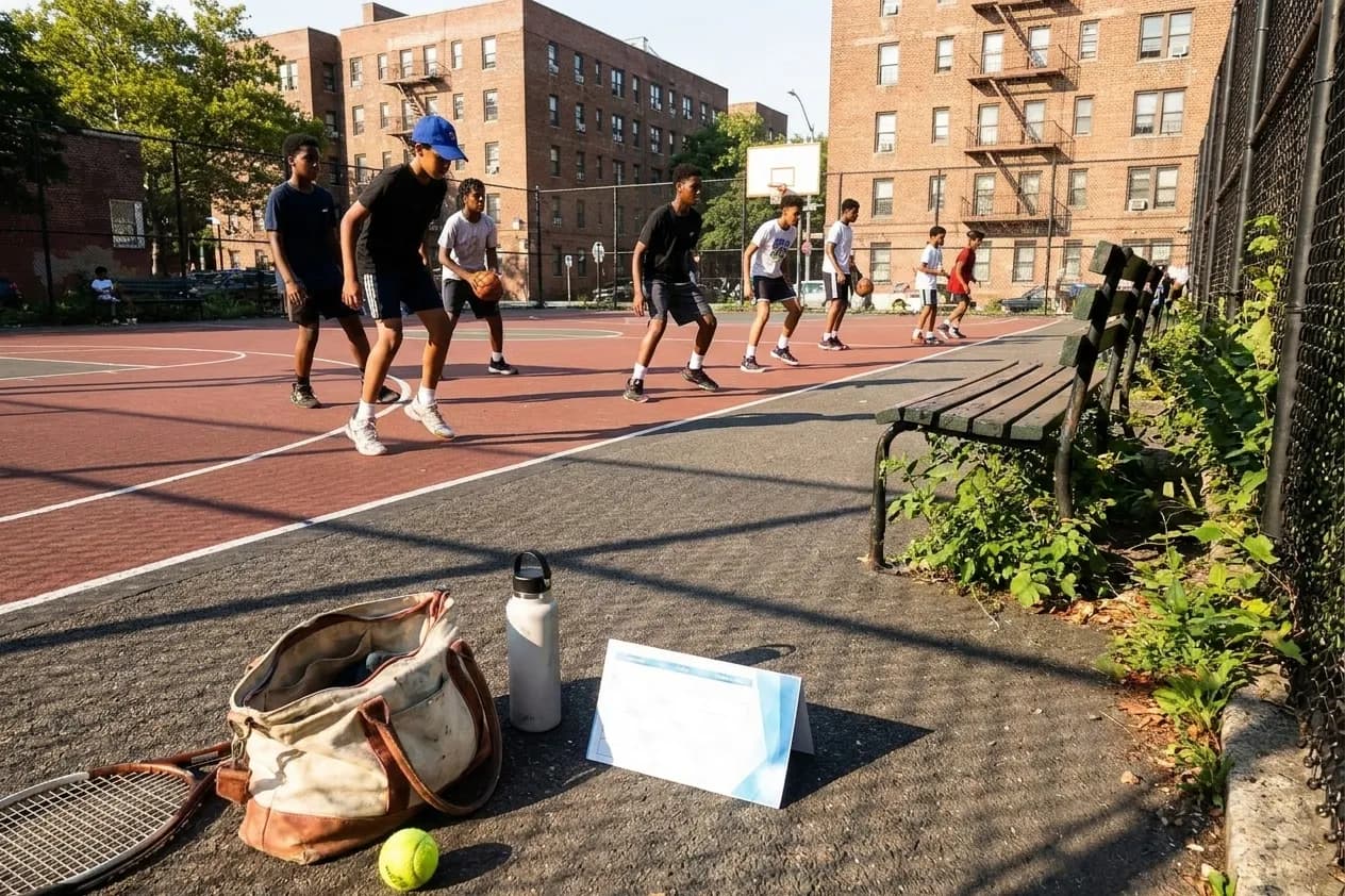 A bright Queens local-life scene connected to Bronny James Pressure Lessons for US Open Junior Fans.