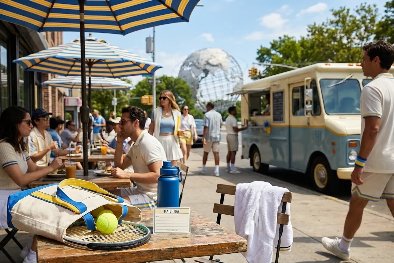 Bright Queens local-life detail for Celebrity-Watching Routes For US Open 2026 Without Times Square.