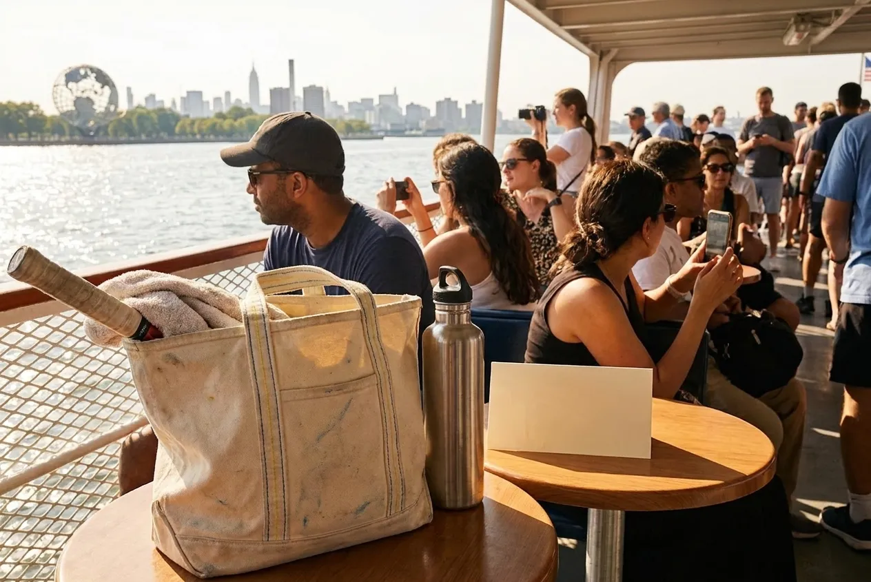 Bright Queens local-life detail for New York Harbor Ferry Checklist During US Open 2026.