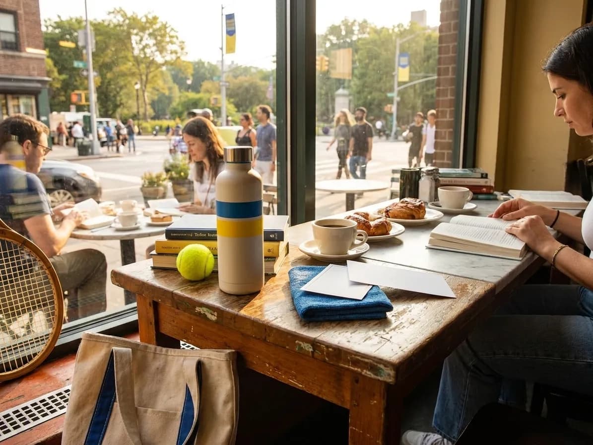 Bright Queens local-life detail for New York Times Reading Cafes Near US Open 2026.