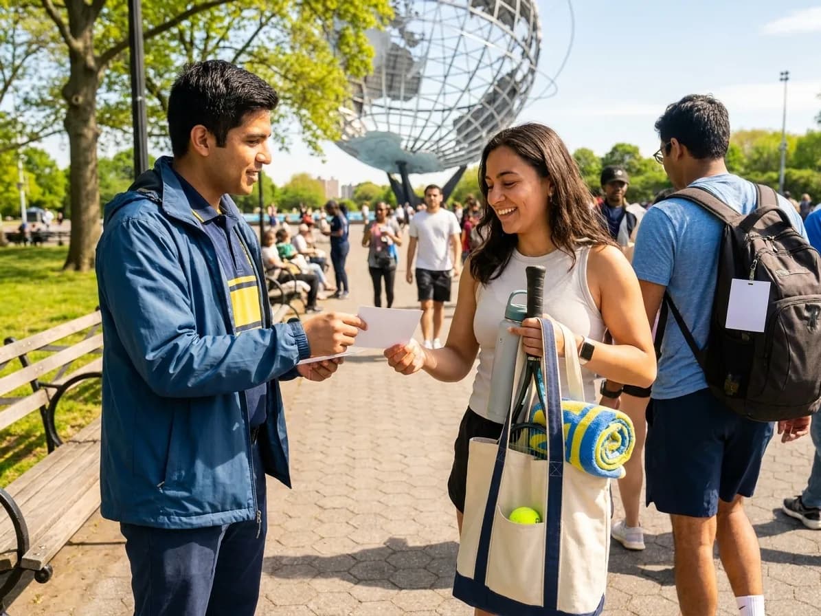 Bright Queens local-life detail for NYC Police Safety Basics For US Open 2026 Visitors.