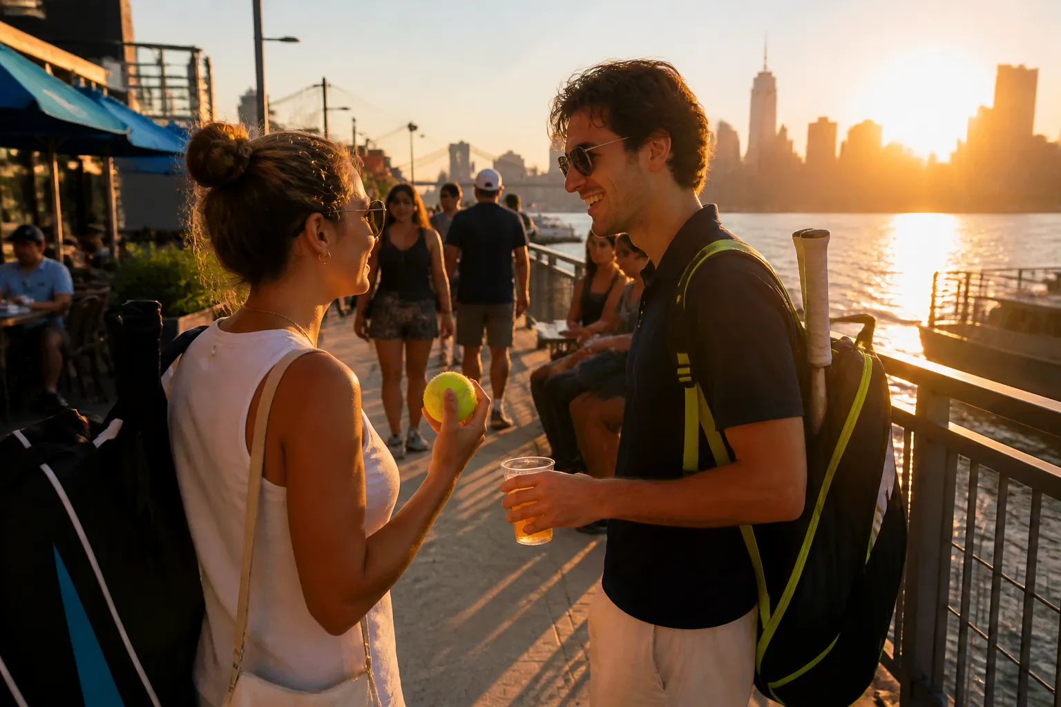 A bright Queens local-life scene connected to Marlins Vs Braves Near US Open 2026: Waterfront Sunset Detours Before Tennis.