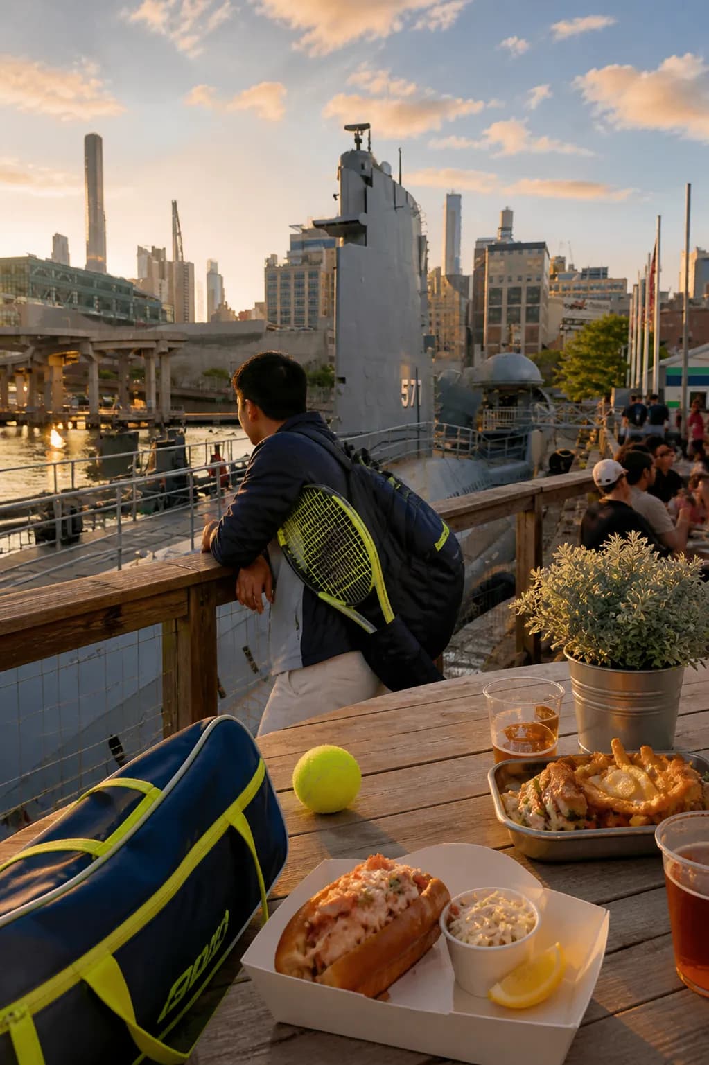 A bright Queens local-life scene connected to Marlins Vs Braves Near US Open 2026: Waterfront Sunset Detours Before Tennis.