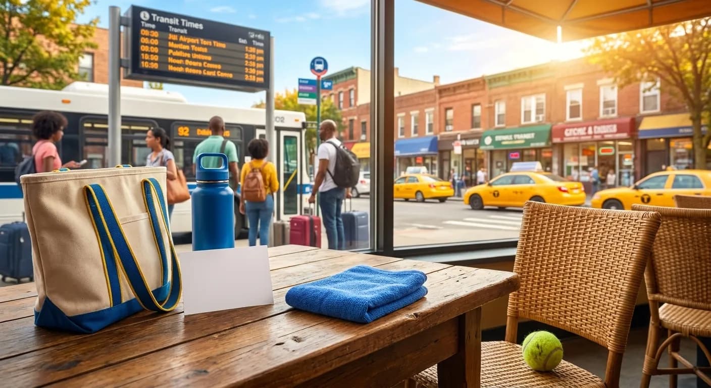 Bright Queens local-life detail for JFK Airport Delay Cafes For US Open 2026 Arrivals.