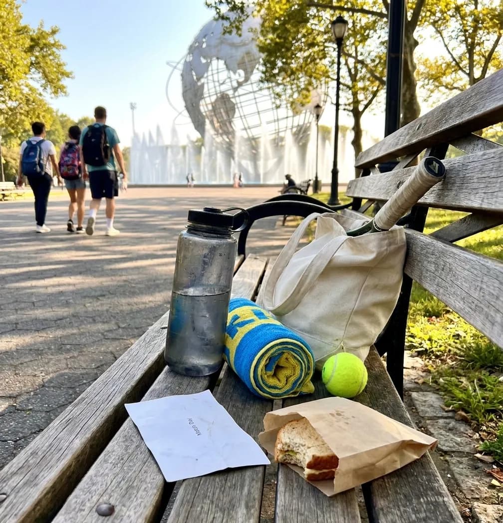Bright Queens local-life detail for Queens Museum Cooldown Route After US Open 2026 Matches.