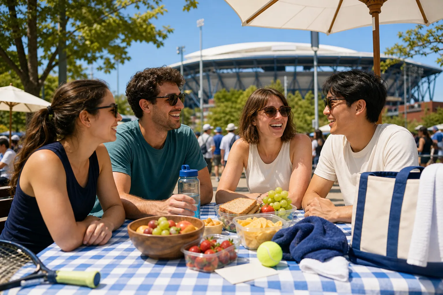 Bright Queens local-life detail for Chicago Ohare Flight Delays Watch Spots At US Open 2026 Picnic Corner Weekend.