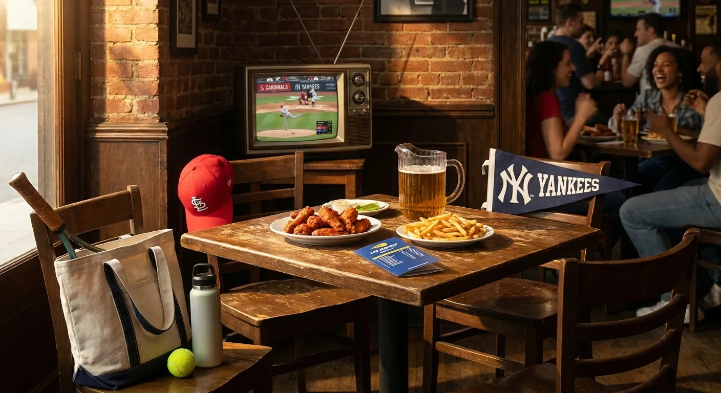 Bright New York local-life cover for Cardinals vs Yankees Watch Parties: Bronx Bars Before US Open.
