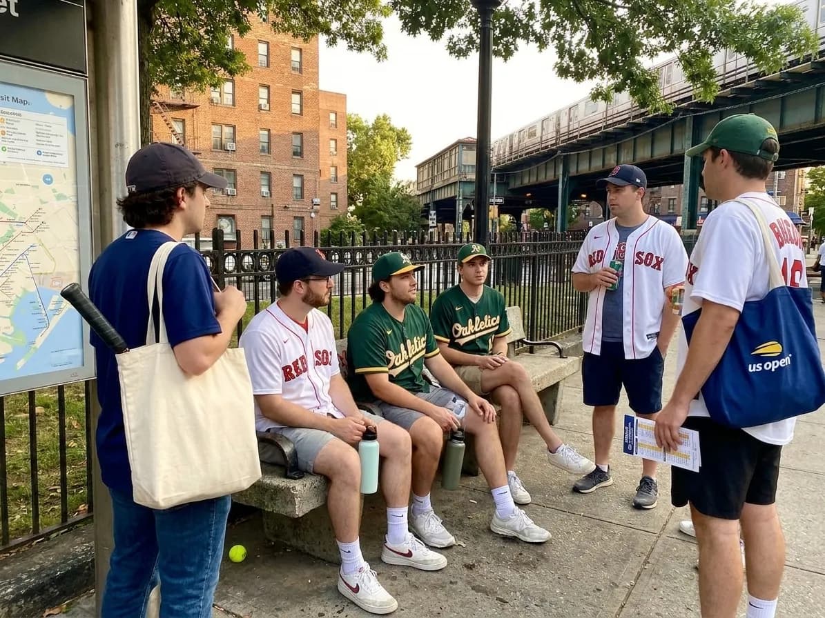 A bright Queens local-life scene connected to Red Sox vs Athletics Transit Breaks Before US Open Entry.