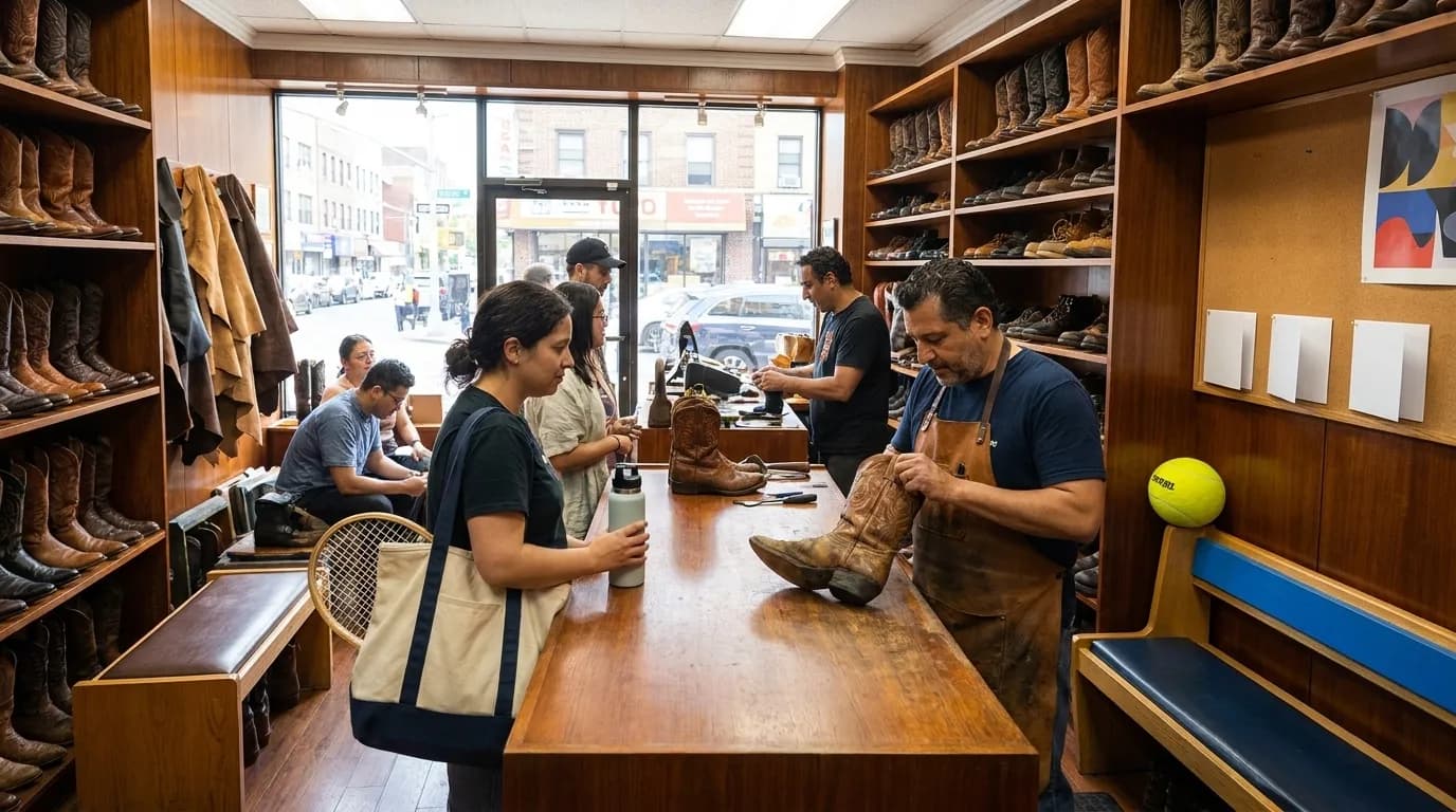 Bright New York local-life cover for Scott Eastwood Western Boot Repair Near Queens US Open.