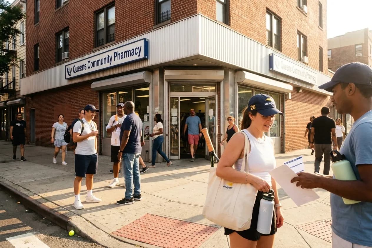 A bright Queens local-life scene connected to Walgreens 2026 Store Locations Closing: Alternative Queens Pharmacies Near Open.