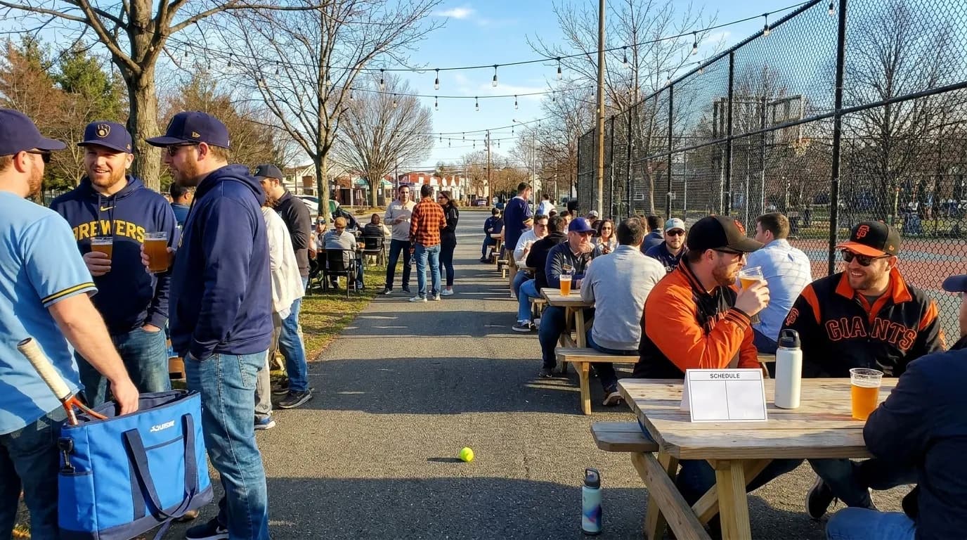 Bright New York local-life cover for Brewers vs Giants Beer Garden Ideas After Tennis Days.