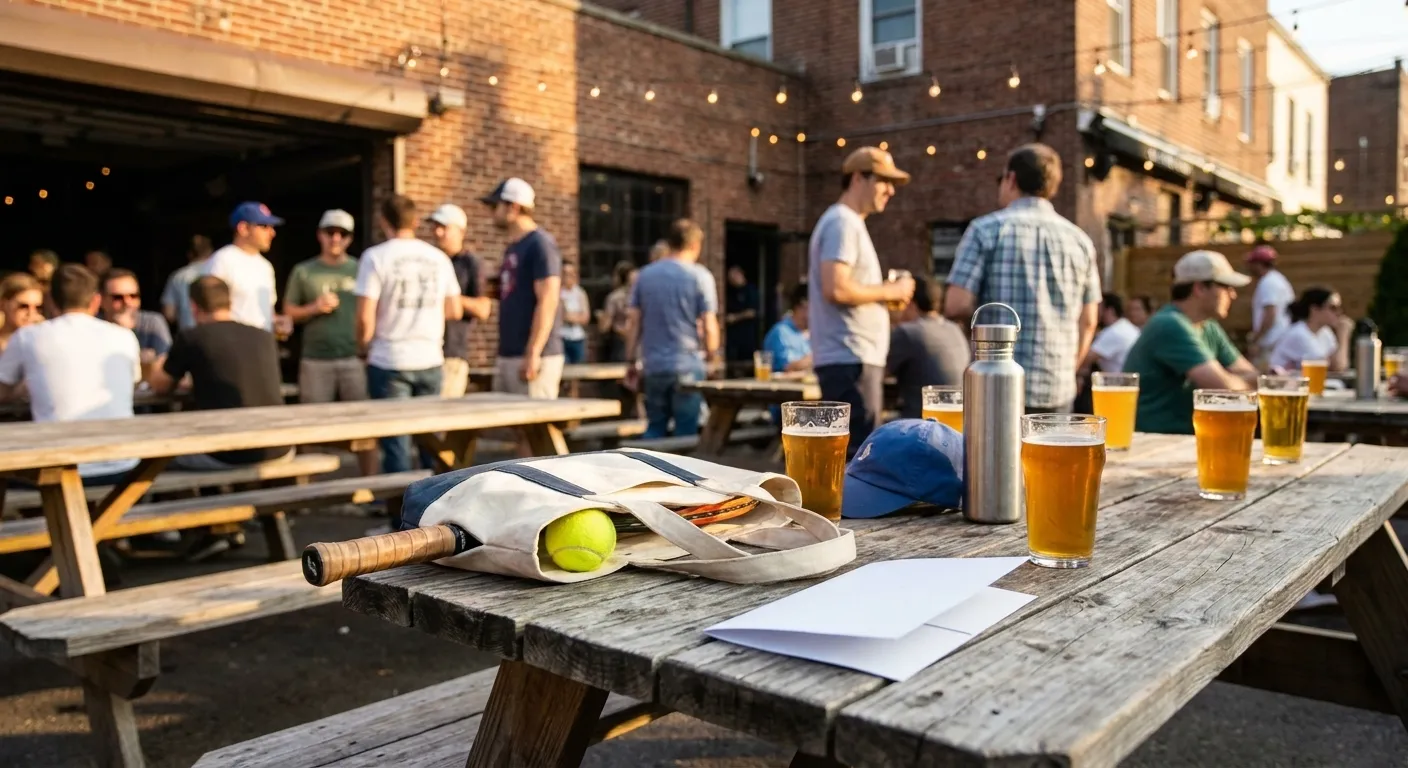 A bright Queens local-life scene connected to Brewers vs Giants Beer Garden Ideas After Tennis Days.