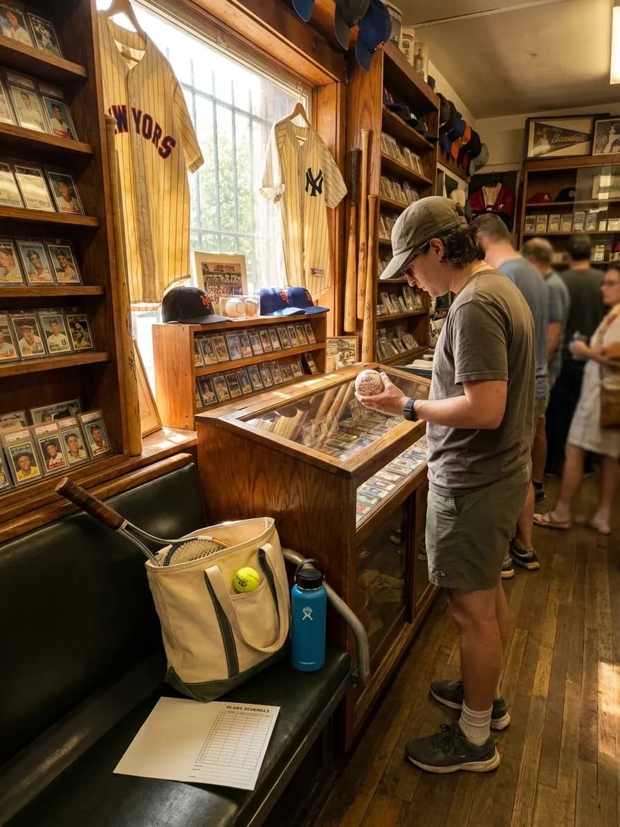 A bright Queens local-life scene connected to Luis Garcia Jr Highlights: NYC Baseball Memorabilia Shops US Open Week.