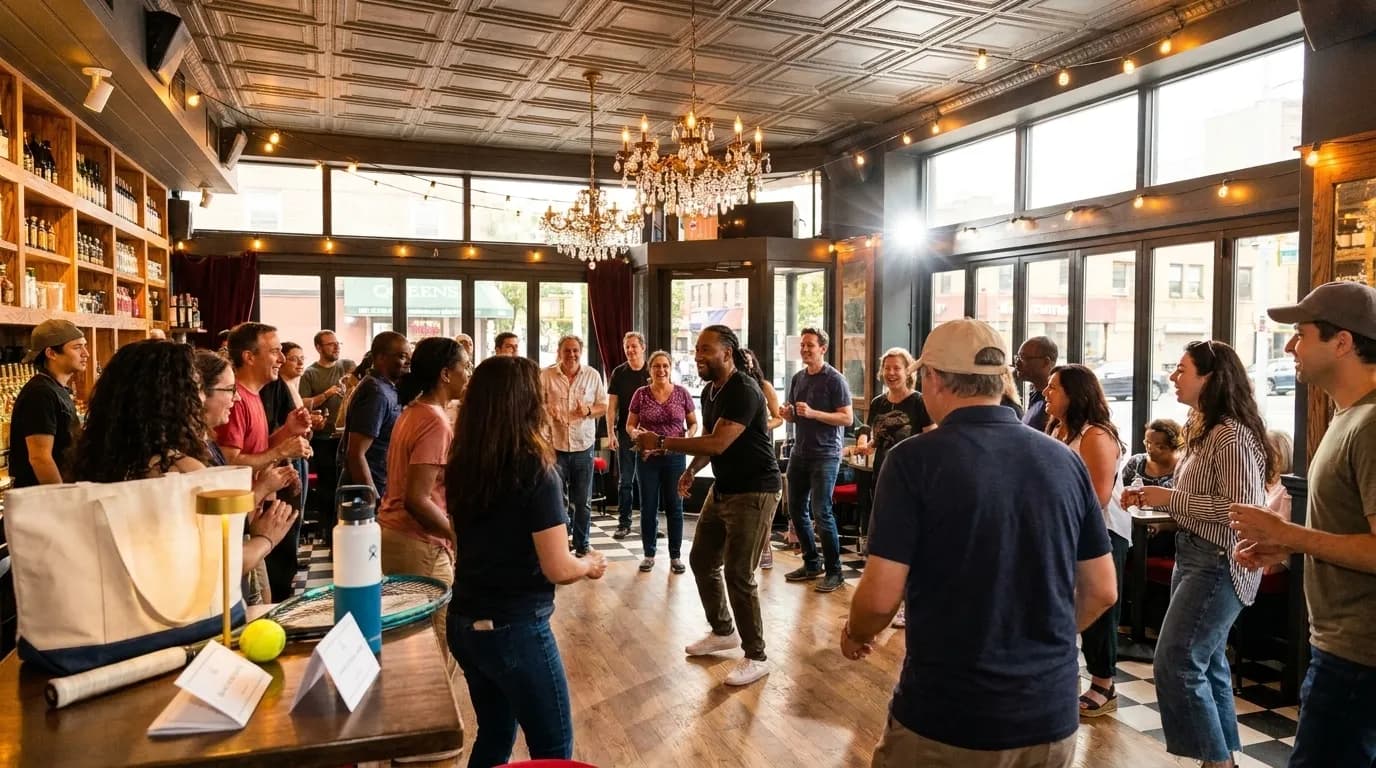Bright New York local-life cover for Martha Reeves Dance Class Studios Near 2026 US Open.