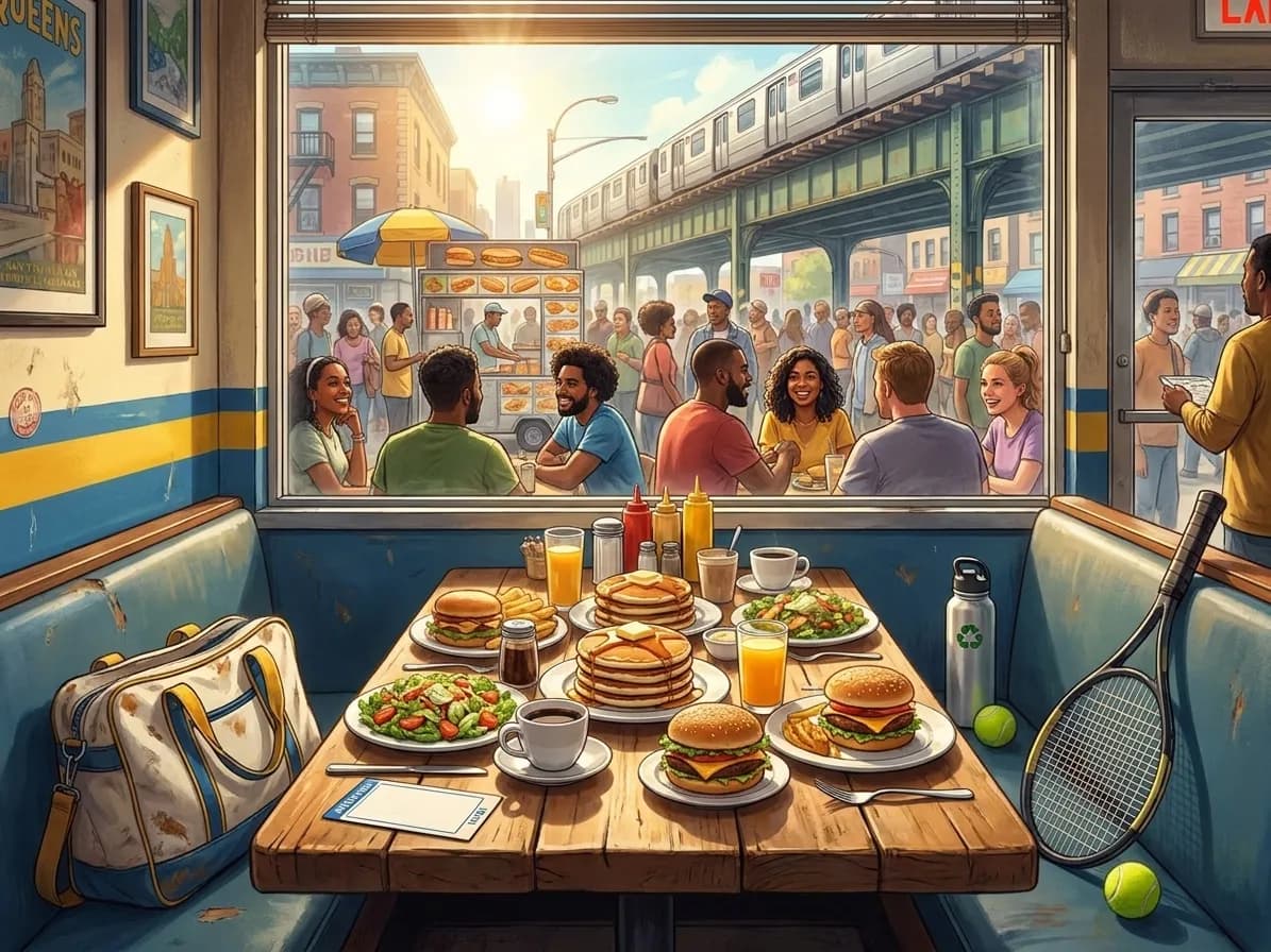 Bright Queens local-life detail for Rangers Angels Family Dinner Plan Before US Open 2026.