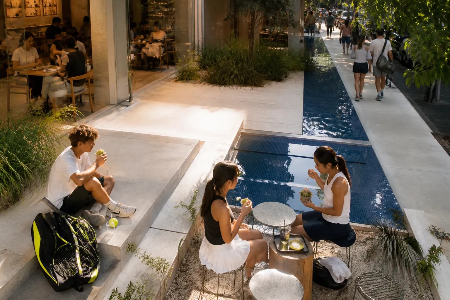 A bright Queens local-life scene connected to Carson Beck Near US Open 2026: Korean Dessert Cafés After Outer-Court Tennis.