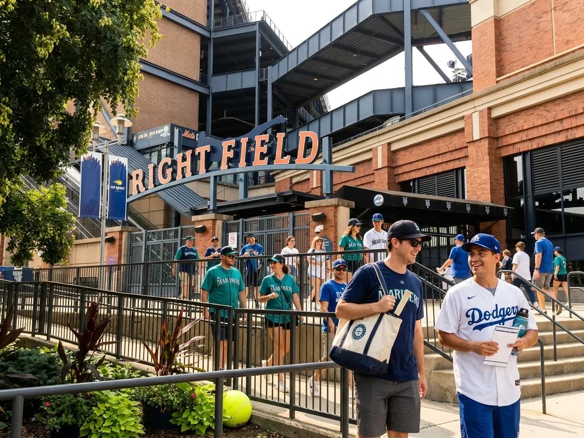 Bright New York local-life cover for Mariners vs Dodgers West Coast Fans at US Open.