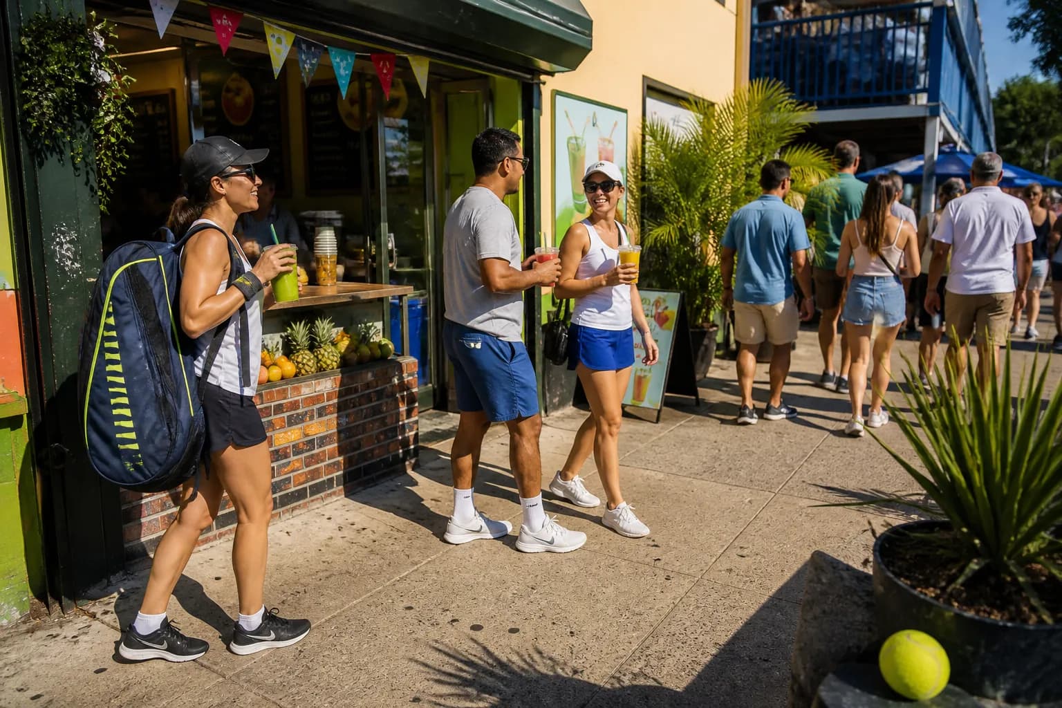 A bright Queens local-life scene connected to América Vs San Diego Near US Open 2026: Latin American Juice Bars For Hot Match Days.