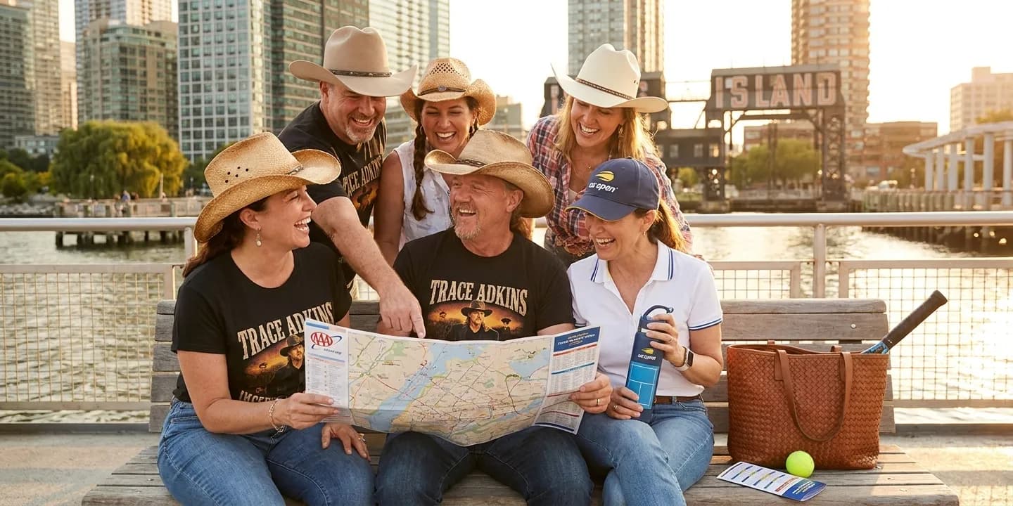 Bright New York local-life cover for Trace Adkins Country Playlists for US Open Road Trips.