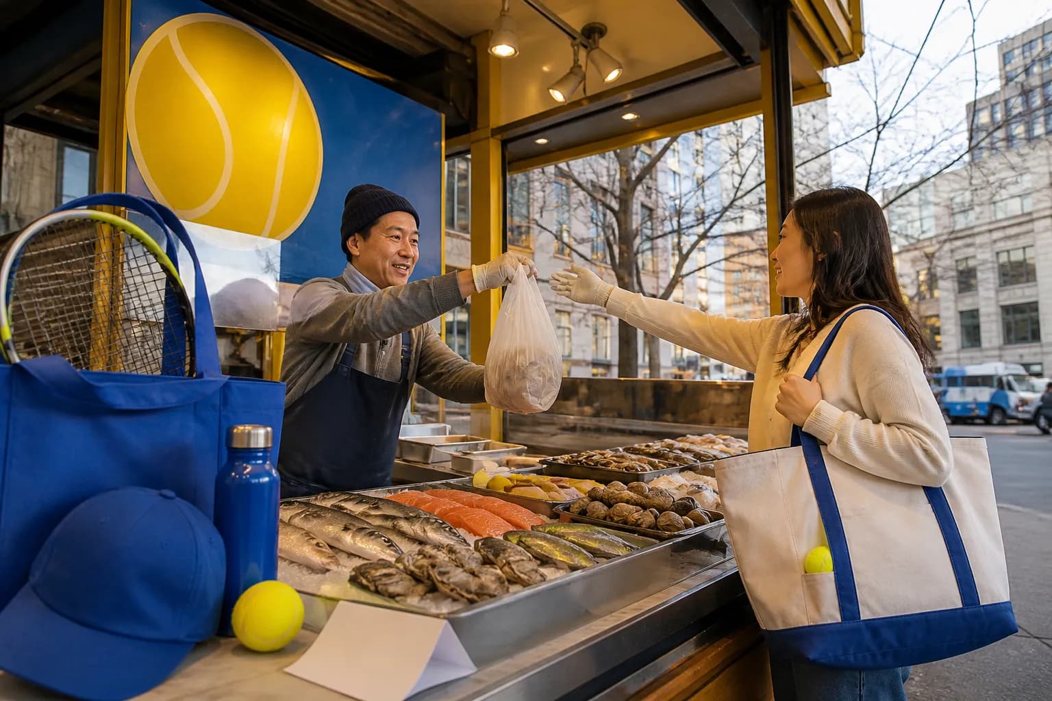 Bright New York local-life cover for Cape Cod Style Seafood Markets Near 2026 US Open Queens.