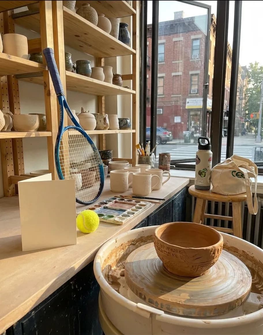 Bright New York local-life cover for Charlotte FC Pumas Pottery Studios Near US Open Flushing.