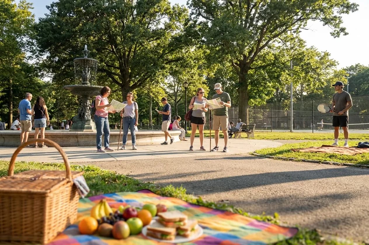 A bright New York local-life cover for Google Maps Canada Meteorite Discovery Inspires Queens Park Scavenger Hunts, inspired by flushing meadows corona park.