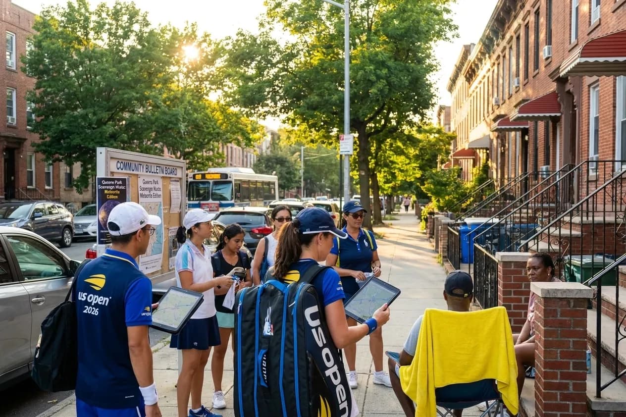 A distinct New York editorial scene inspired by meadow lake queens, connected to US Open week.