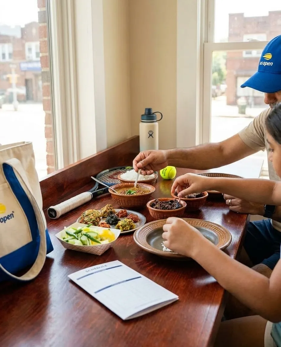 Bright New York local-life cover for Royals vs Twins Family Meals Around US Open Afternoons.