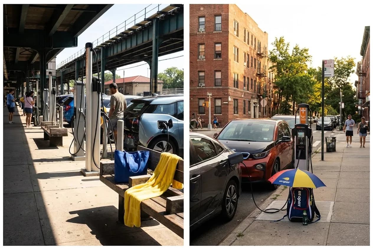 A distinct New York editorial scene inspired by mets willets point station, connected to US Open week.