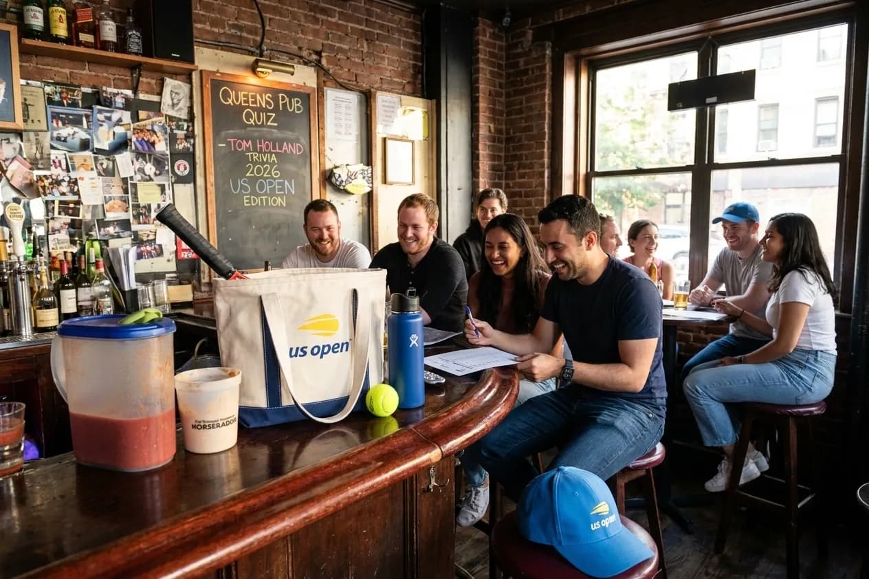 A bright Queens local-life scene connected to How Old Is Tom Holland Trivia: Queens Pub Quiz Nights Open.