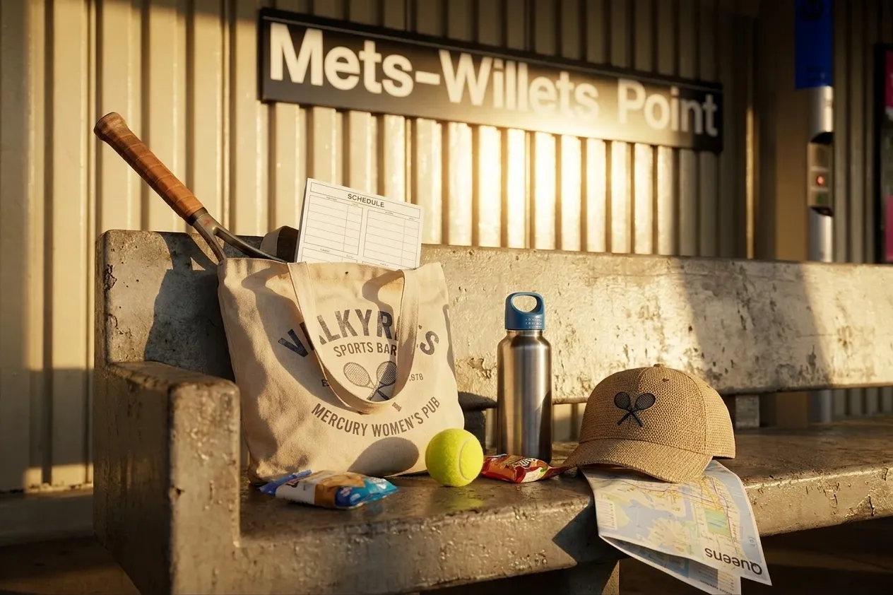 Bright New York local-life cover for Valkyries vs Mercury Women’s Sports Bars During Tennis Week.