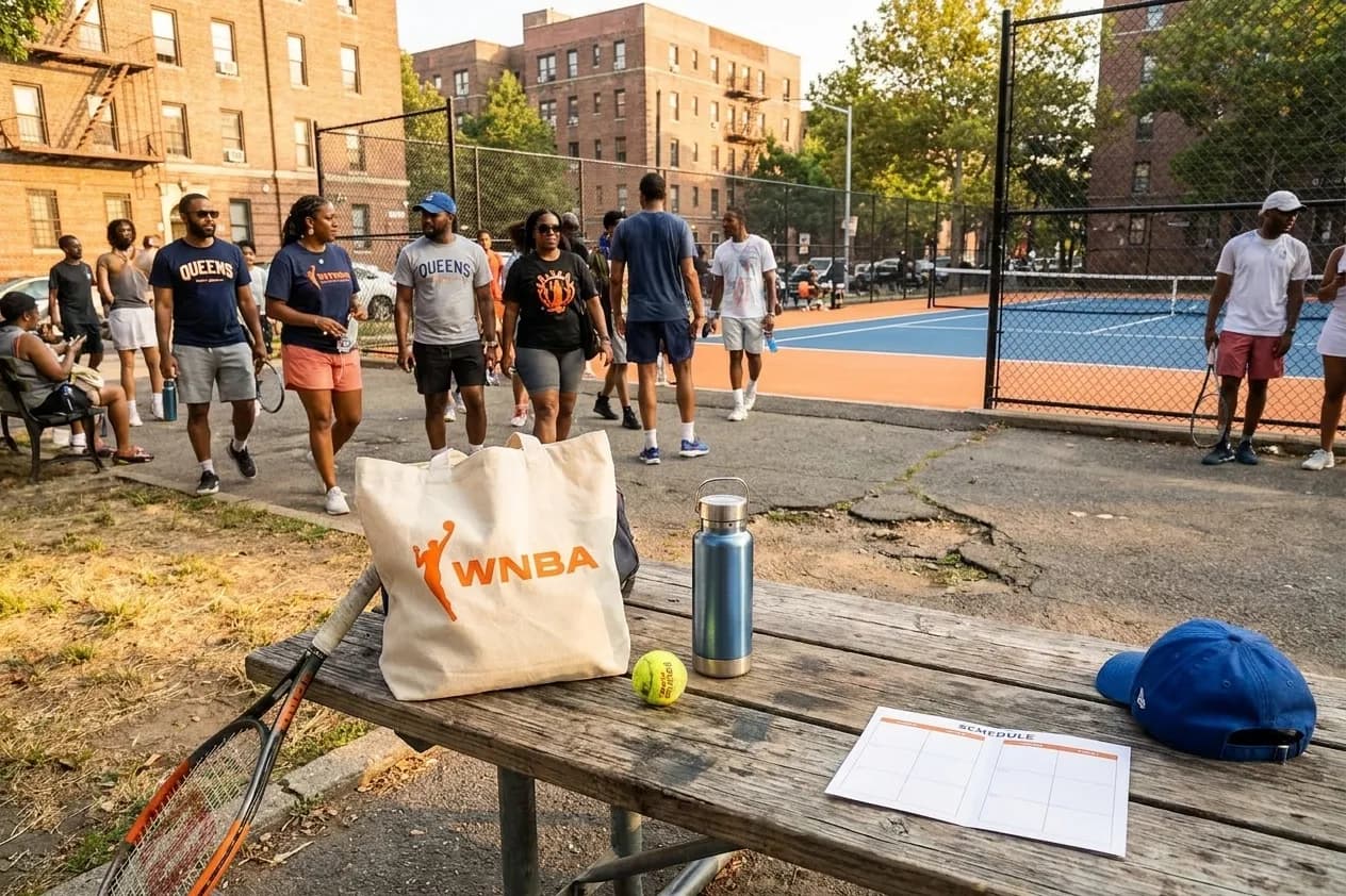 A bright Queens local-life scene connected to WNBA All Star Energy Around Queens US Open Nights.