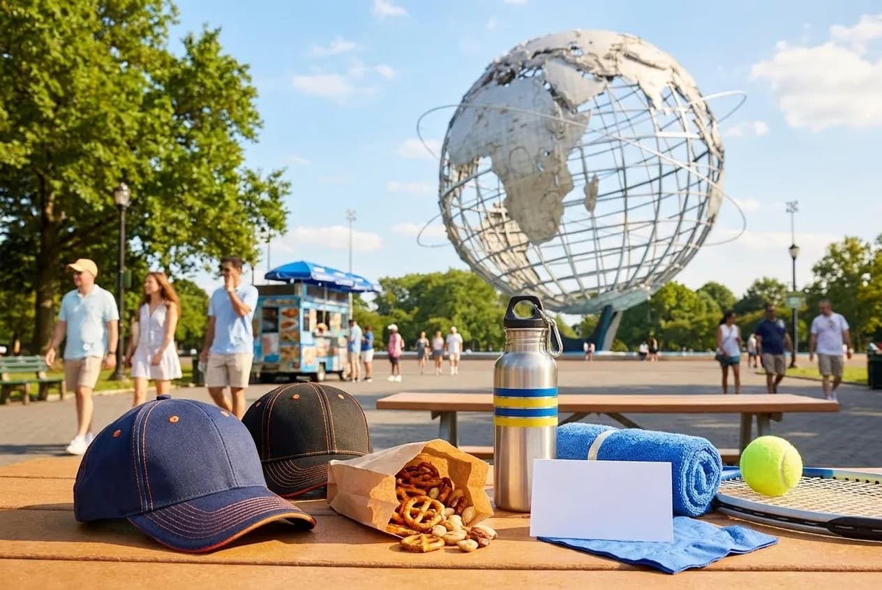 Bright realistic US Open 2026 local-life cover for Tigers Giants Baseball Cap Shops During US Open 2026.