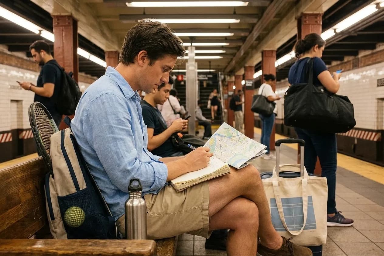 A bright Queens local-life scene connected to Xbox Outage Arcade Plans for Rainy US Open Evenings.