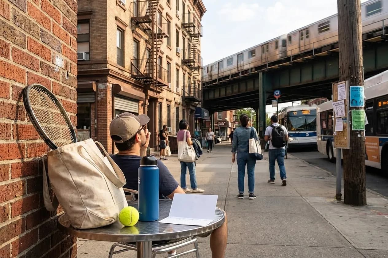 A bright Queens local-life scene connected to Jrue Holiday Defense Lessons for US Open Return Games.