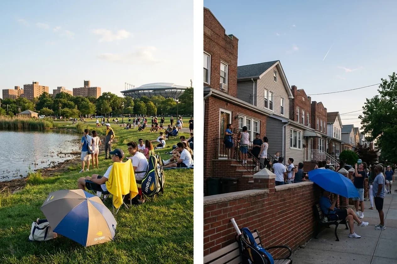 A distinct New York editorial scene inspired by meadow lake queens, connected to US Open week.