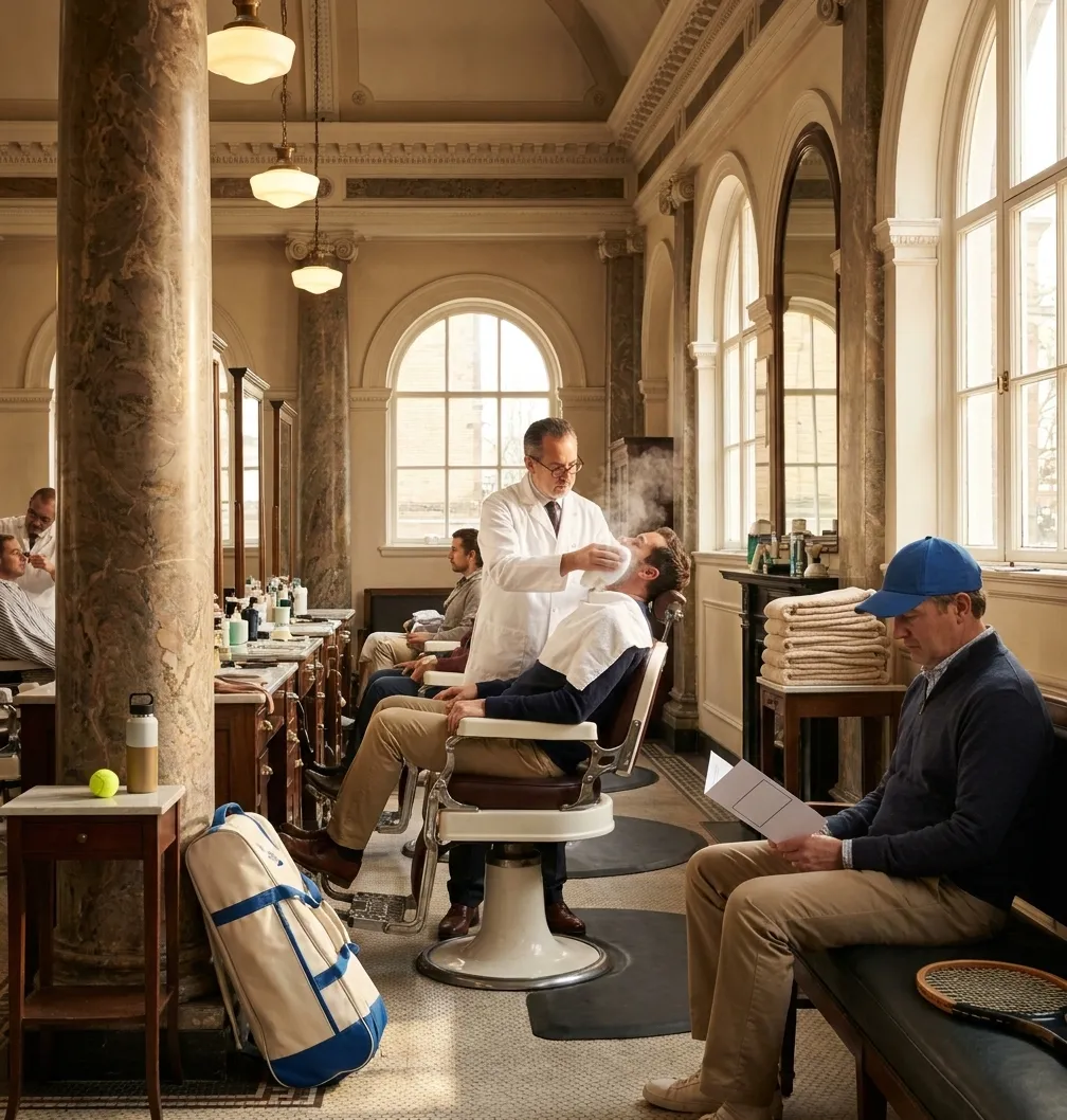 Bright New York local-life cover for Bradley Cooper Barber Shops Near Queens US Open Venue.