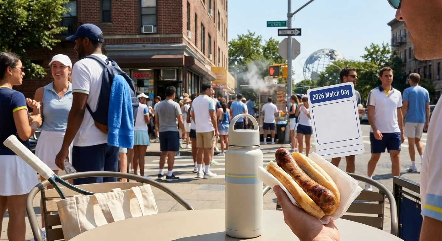 Bright Queens local-life detail for Twins Brewers Bratwurst Stops Before US Open 2026.