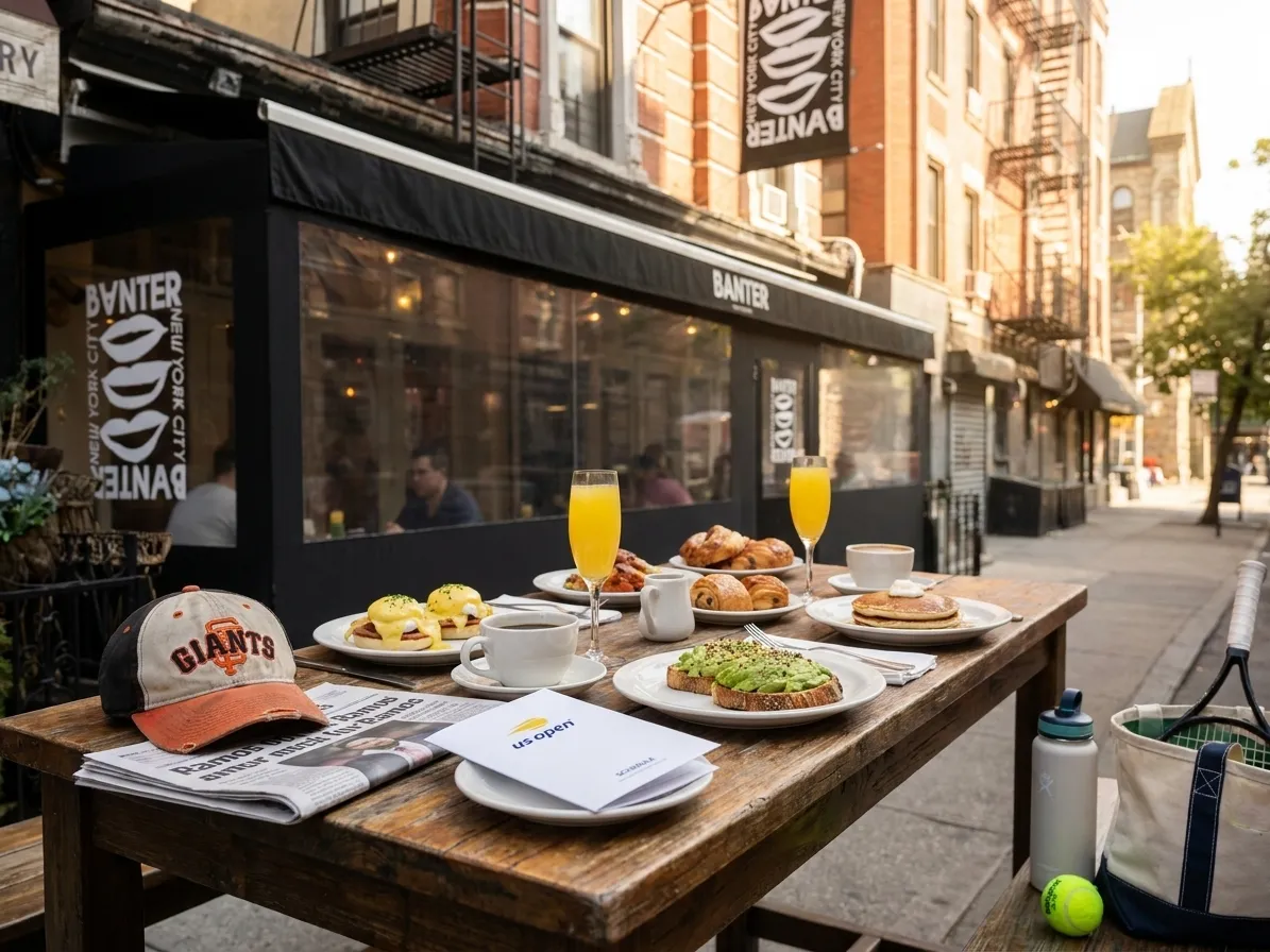 Bright New York local-life cover for Heliot Ramos Giants Fans: NYC Baseball Brunch Spots During Open.