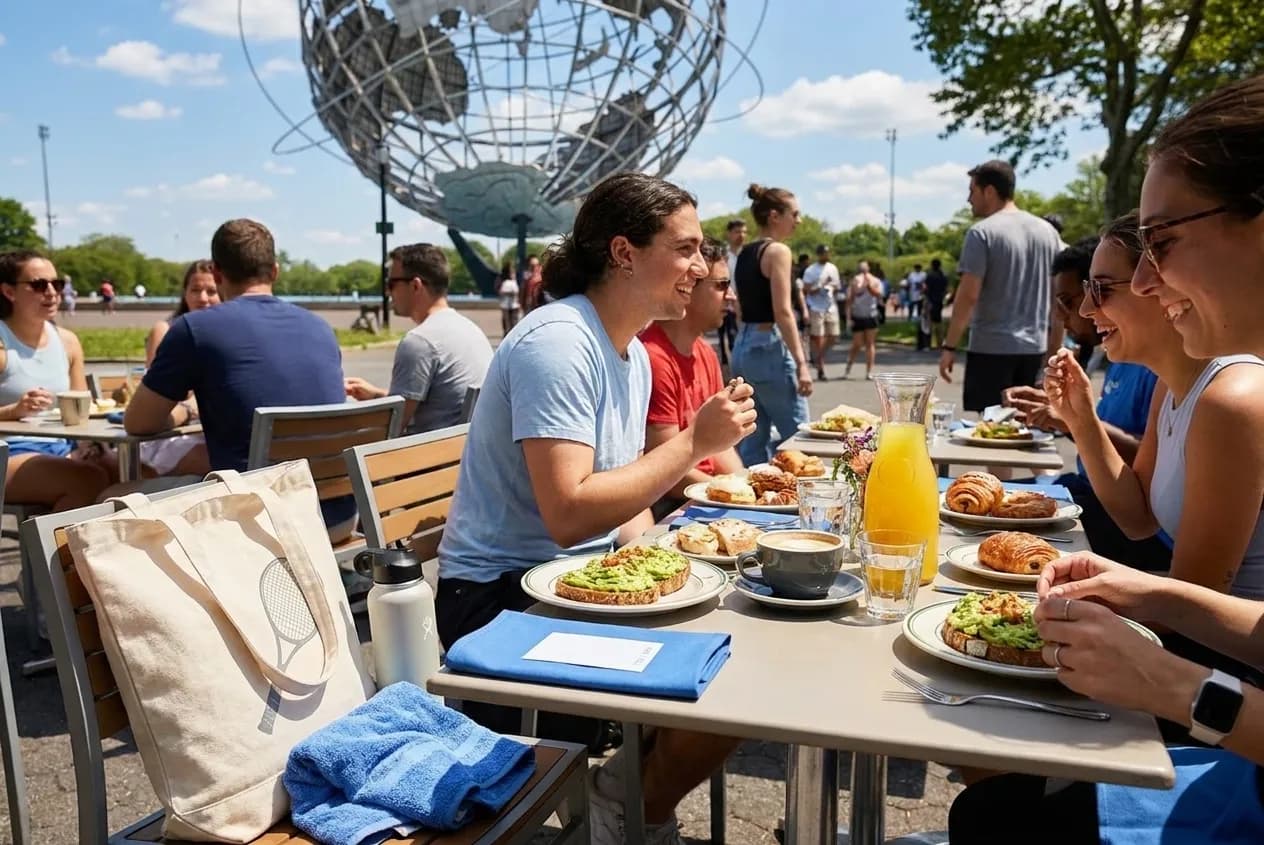 Bright Queens local-life detail for Astros Padres Sunday Baseball Brunch For US Open 2026.