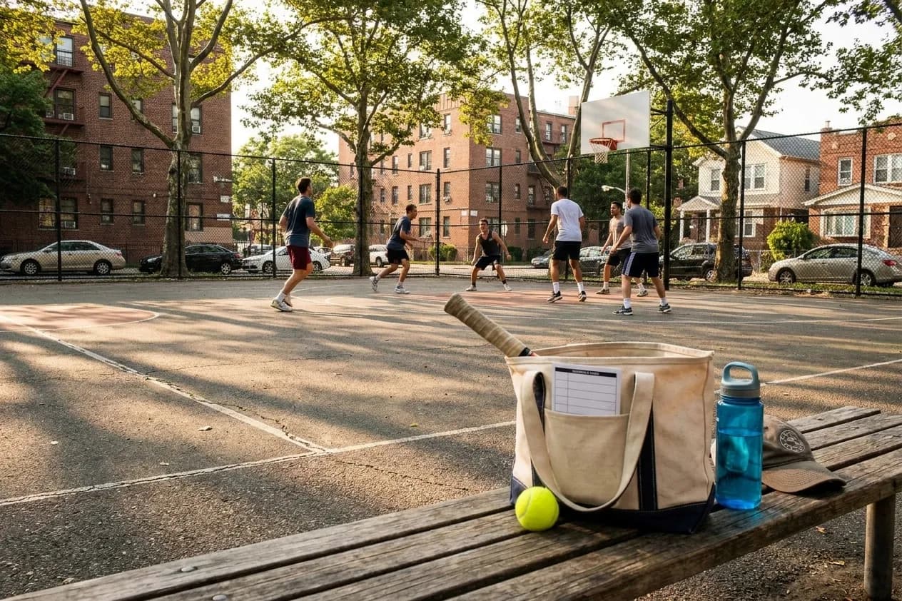 A bright Queens local-life scene connected to Kelsey Plum WNBA Fans: NYC Basketball Courts Near US Open Venue.