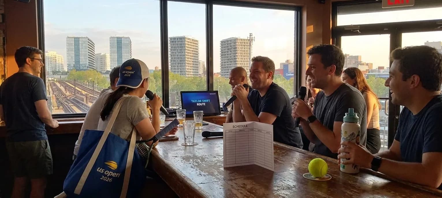 Bright New York local-life cover for Taylor Swift Karaoke Routes After US Open Night Sessions.
