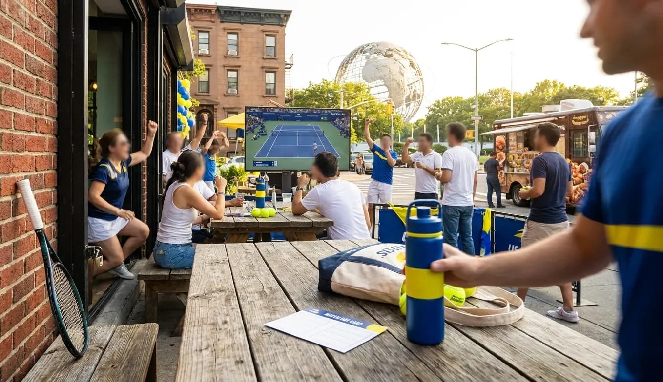Bright Queens local-life detail for Aces Liberty Watch Party Guide During US Open 2026.