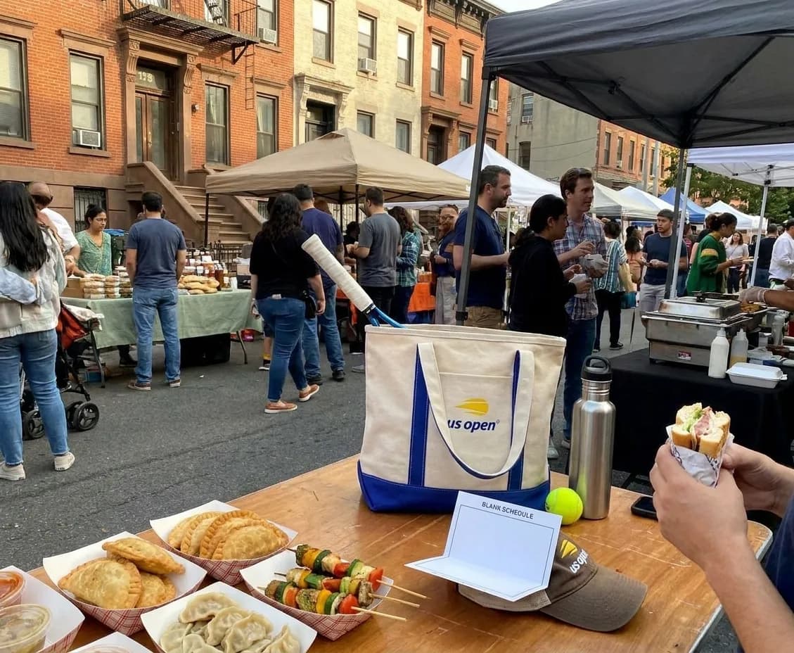 A bright Queens local-life scene connected to Burger King Whopper Guarantee Lessons for Stadium Food Choices.