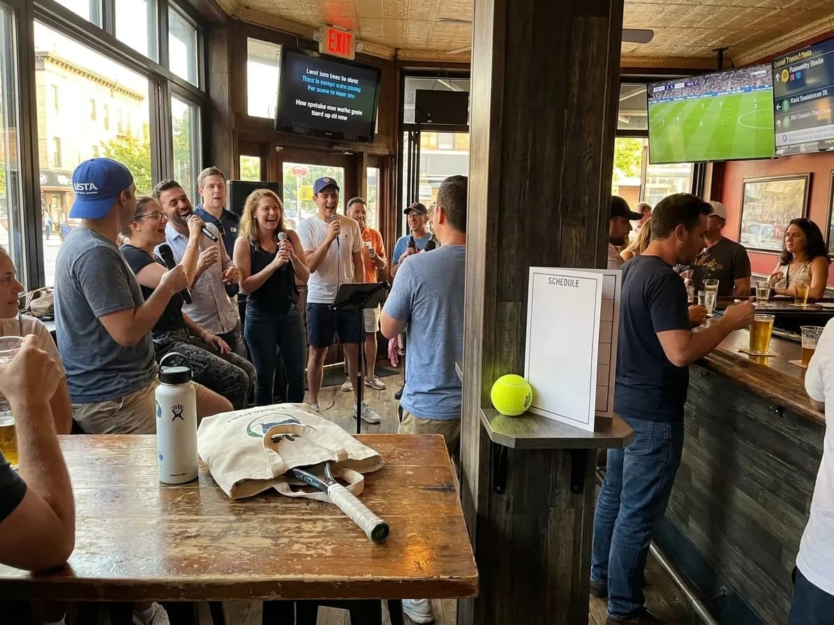 A bright Queens local-life scene connected to Toluca Cruz Azul Soccer Bars During US Open Week.