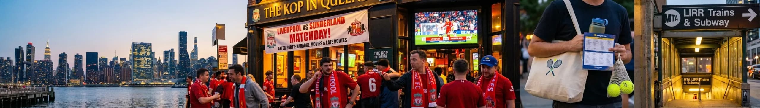 Bright New York local-life cover for Liverpool vs Sunderland Pub Plans Around US Open Mornings.