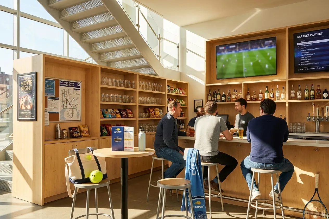 A bright Queens local-life scene connected to Liverpool vs Sunderland Pub Plans Around US Open Mornings.