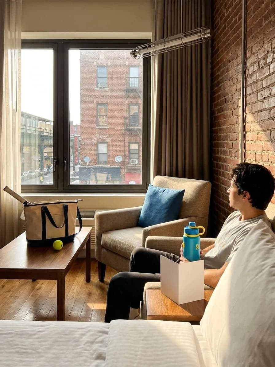 A bright Queens local-life scene connected to Ted Lasso Season 4 Hotel Day Rooms US Open.